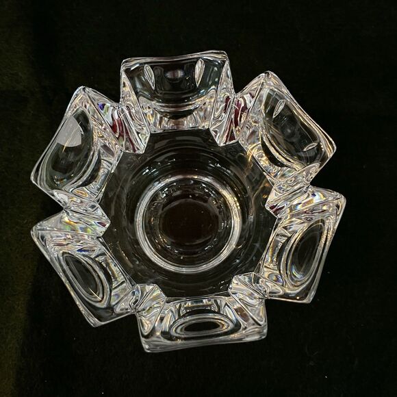 Orrefors Corona Sweden Crystal Skal Bowl Lars Hellsten Signed 5" x 3.5" Vintage - Picture 5 of 7